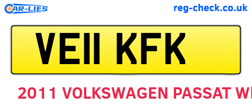 VE11KFK are the vehicle registration plates.