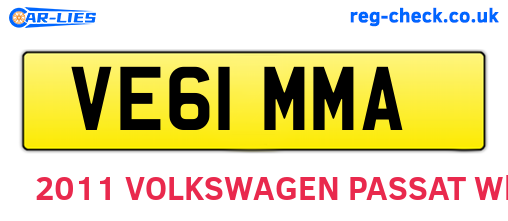 VE61MMA are the vehicle registration plates.