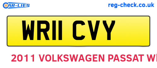 WR11CVY are the vehicle registration plates.