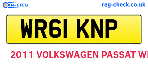 WR61KNP are the vehicle registration plates.