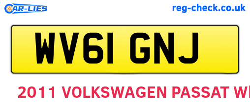 WV61GNJ are the vehicle registration plates.