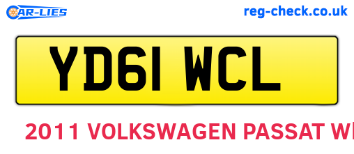 YD61WCL are the vehicle registration plates.