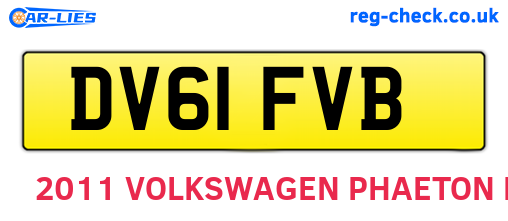 DV61FVB are the vehicle registration plates.