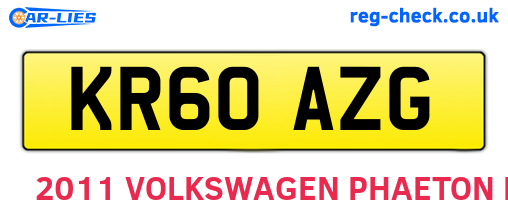KR60AZG are the vehicle registration plates.