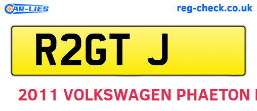 R2GTJ are the vehicle registration plates.