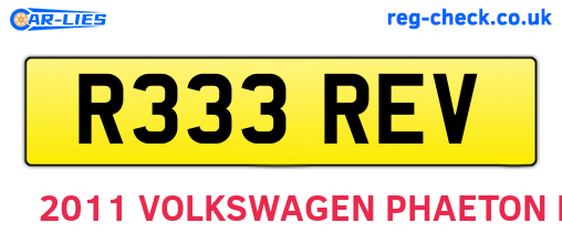 R333REV are the vehicle registration plates.