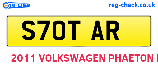 S70TAR are the vehicle registration plates.