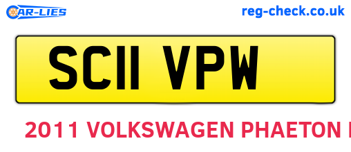SC11VPW are the vehicle registration plates.