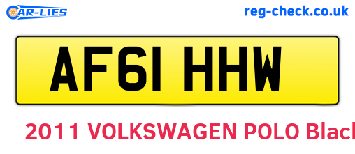 AF61HHW are the vehicle registration plates.