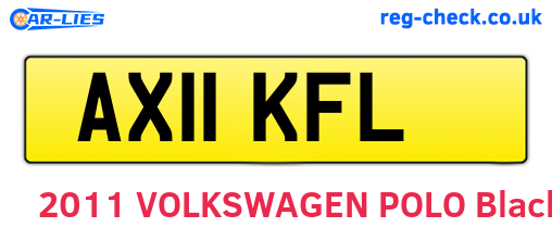 AX11KFL are the vehicle registration plates.