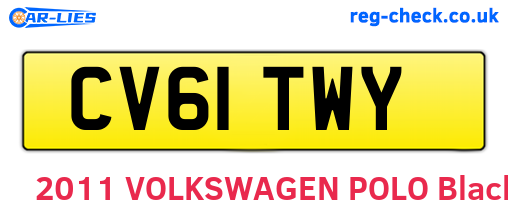 CV61TWY are the vehicle registration plates.