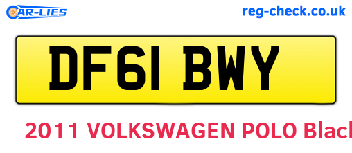 DF61BWY are the vehicle registration plates.