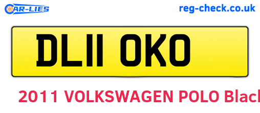 DL11OKO are the vehicle registration plates.