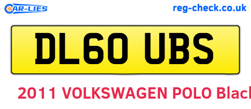 DL60UBS are the vehicle registration plates.