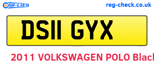 DS11GYX are the vehicle registration plates.