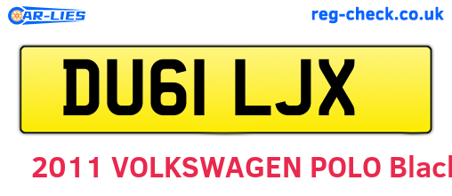 DU61LJX are the vehicle registration plates.