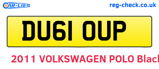DU61OUP are the vehicle registration plates.