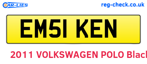 EM51KEN are the vehicle registration plates.