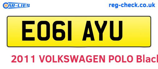 EO61AYU are the vehicle registration plates.
