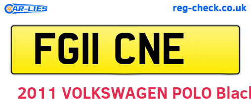 FG11CNE are the vehicle registration plates.