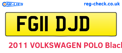 FG11DJD are the vehicle registration plates.