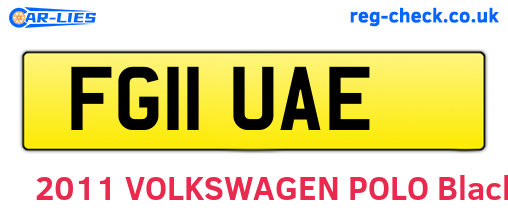 FG11UAE are the vehicle registration plates.