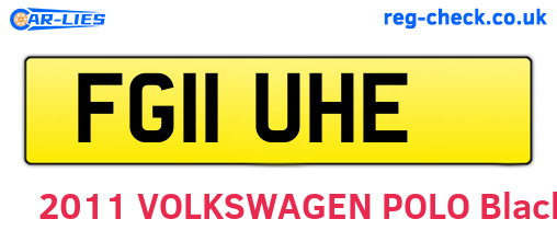 FG11UHE are the vehicle registration plates.