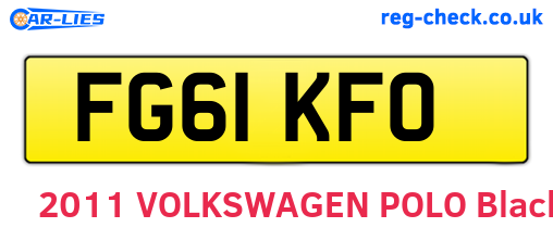 FG61KFO are the vehicle registration plates.