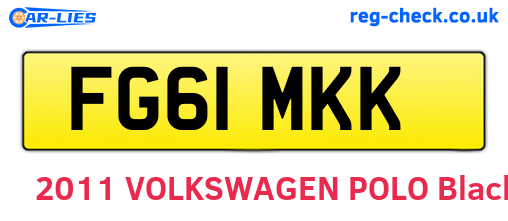 FG61MKK are the vehicle registration plates.