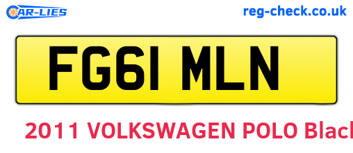 FG61MLN are the vehicle registration plates.