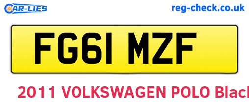 FG61MZF are the vehicle registration plates.
