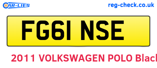 FG61NSE are the vehicle registration plates.