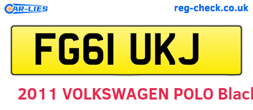 FG61UKJ are the vehicle registration plates.