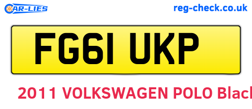FG61UKP are the vehicle registration plates.