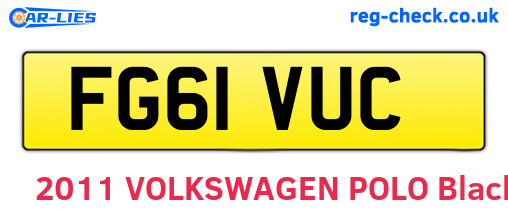 FG61VUC are the vehicle registration plates.