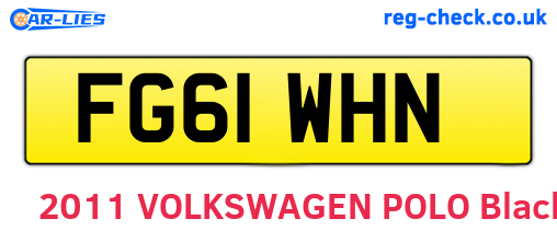 FG61WHN are the vehicle registration plates.
