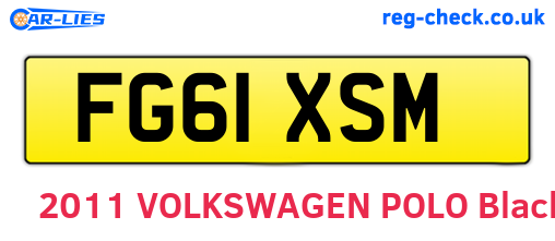 FG61XSM are the vehicle registration plates.