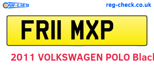 FR11MXP are the vehicle registration plates.