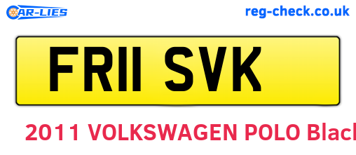FR11SVK are the vehicle registration plates.