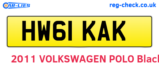 HW61KAK are the vehicle registration plates.