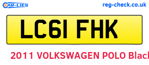 LC61FHK are the vehicle registration plates.