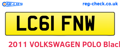 LC61FNW are the vehicle registration plates.