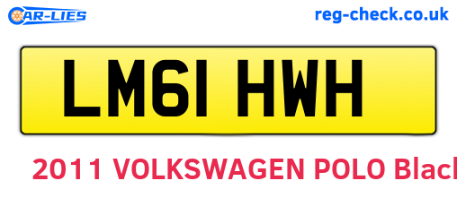LM61HWH are the vehicle registration plates.