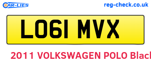 LO61MVX are the vehicle registration plates.