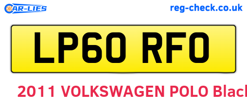 LP60RFO are the vehicle registration plates.