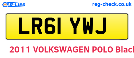 LR61YWJ are the vehicle registration plates.
