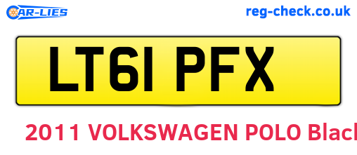 LT61PFX are the vehicle registration plates.