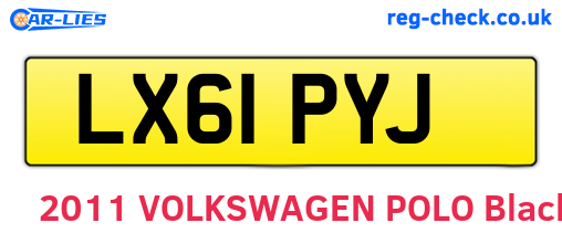 LX61PYJ are the vehicle registration plates.