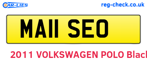 MA11SEO are the vehicle registration plates.