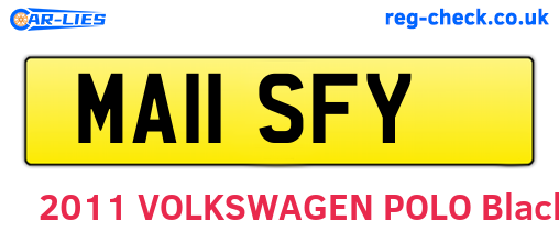 MA11SFY are the vehicle registration plates.